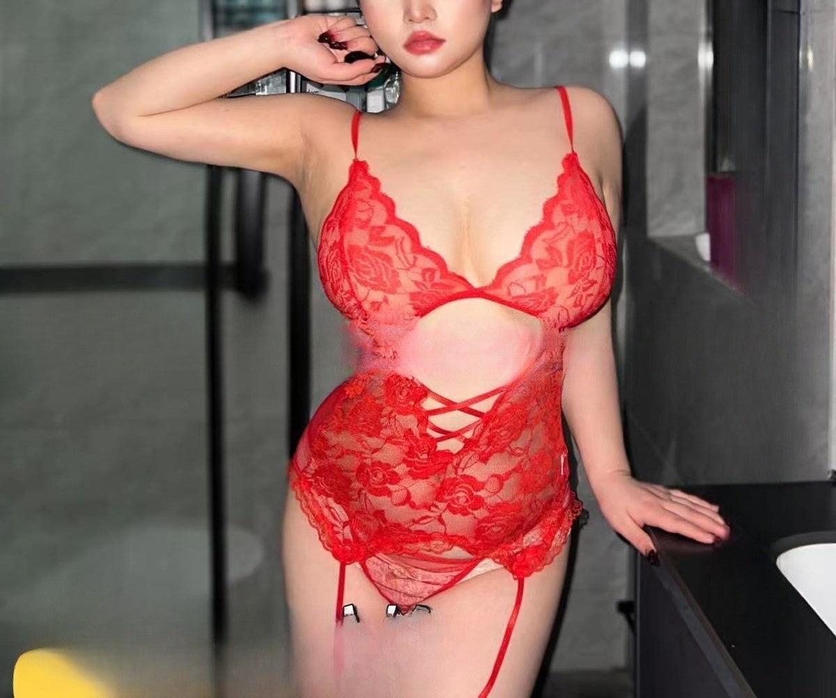 Soulmaty Women's Plus Size Sexy Lace Bodysuit - One-Piece Lingerie for Curvy Figures