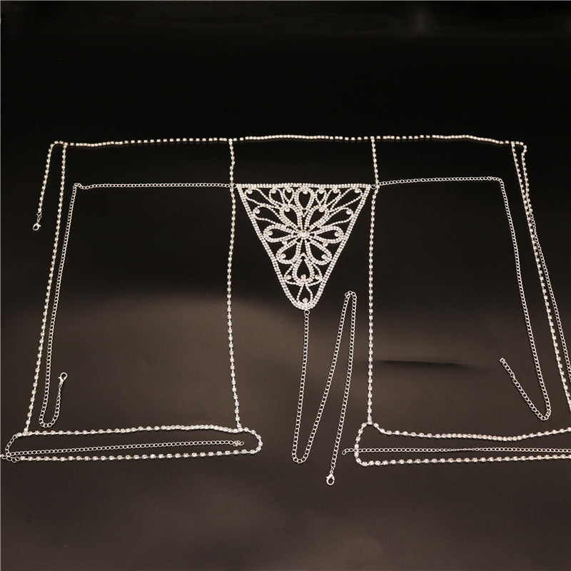Soulmaty Women’s Gold/Silver Plated Rhinestone Thong – Sexy Bikini Waist Body Chain Jewelry
