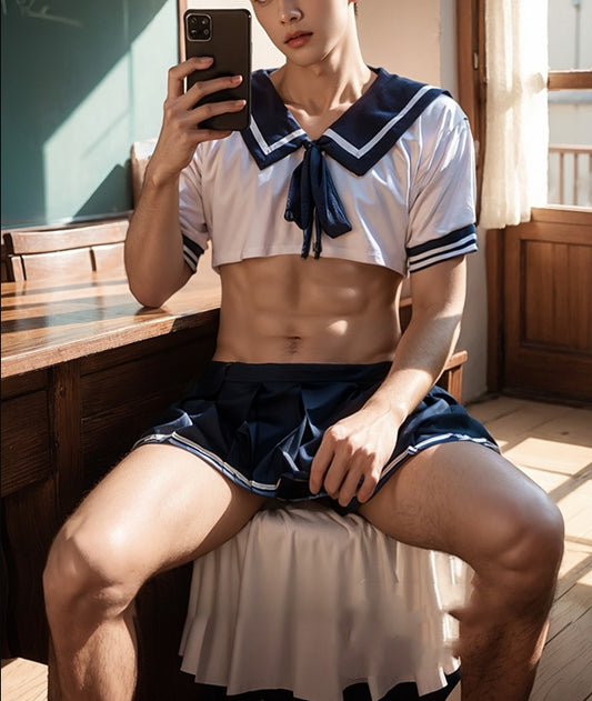Soulmaty Men Sexy Sailor's Suit Cosplay Costumes Bodysuit